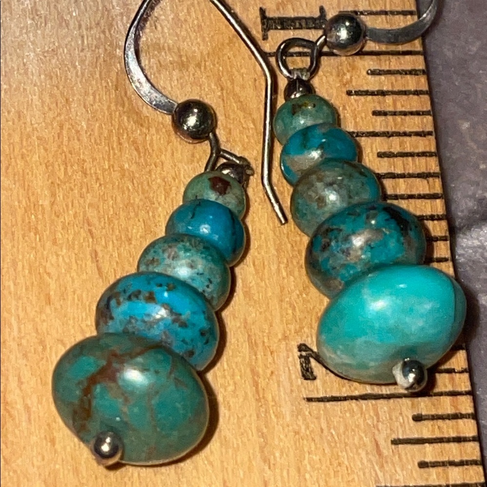Jay King Turquoise Beaded Dangle Earrings 925